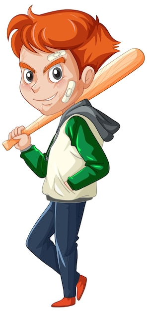 Personaje de dibujos animados de gángster adolescente
