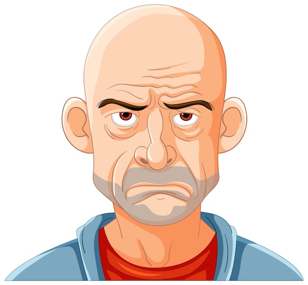 Vector gratuito personaje de dibujos animados de grumpy old man