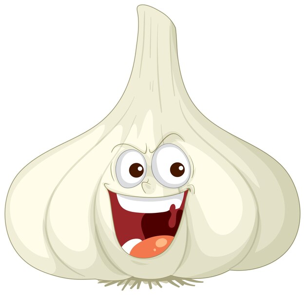 El personaje de dibujos animados Happy Garlic