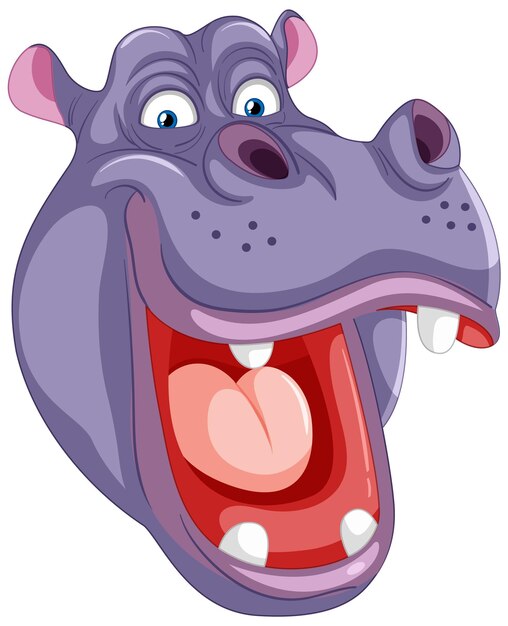 El personaje de dibujos animados Happy Hippo