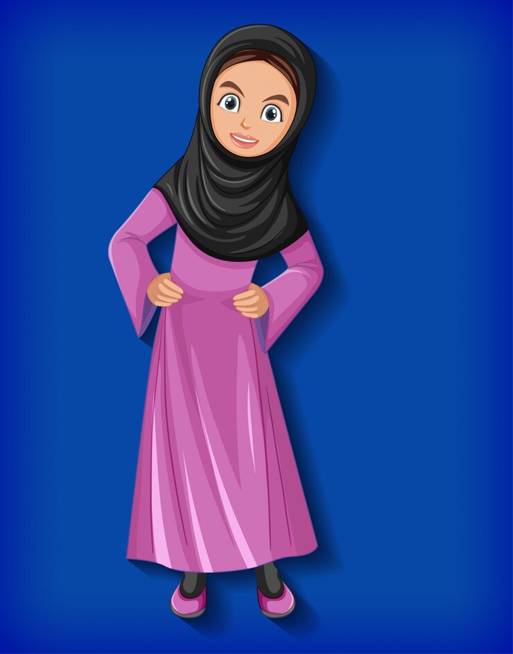 Vector gratuito personaje de dibujos animados hermosa dama árabe