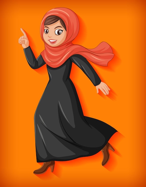 Personaje de dibujos animados hermosa dama árabe