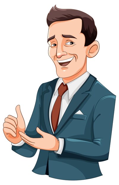 Personaje de dibujos animados de hombre de negocios