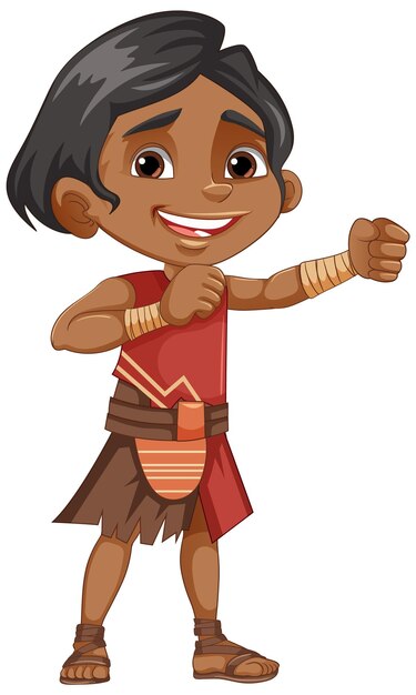 Personaje de dibujos animados indígenas aislado