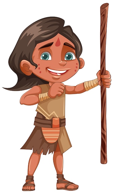 Personaje de dibujos animados indígenas aislado