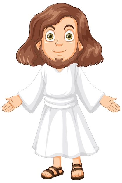 Vector gratuito personaje de dibujos animados de jesucristo