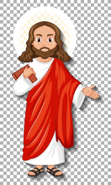 Vector gratuito personaje de dibujos animados de jesús aislado