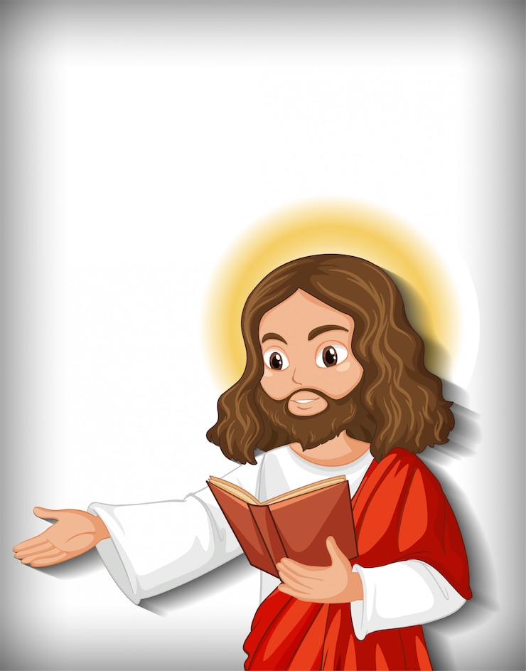 Vector gratuito personaje de dibujos animados de jesús aislado