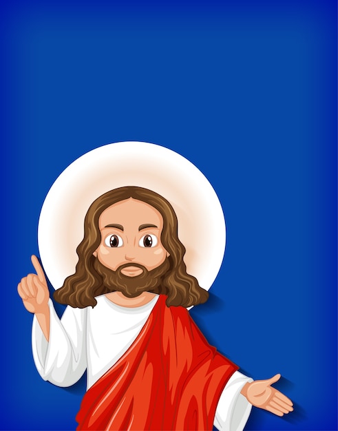 Vector gratuito personaje de dibujos animados de jesús aislado