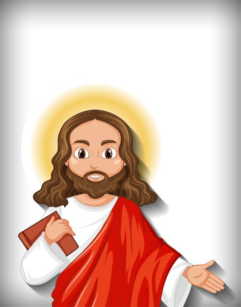 Personaje de dibujos animados de jesús aislado