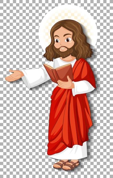 Vector gratuito personaje de dibujos animados de jesús aislado