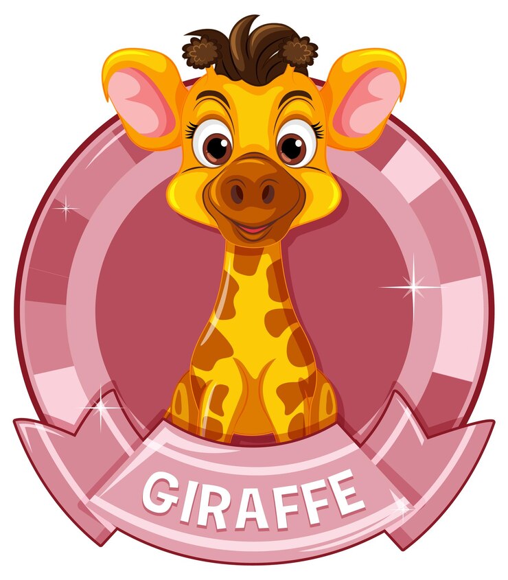 Vector gratuito personaje de dibujos animados de jirafa bebé