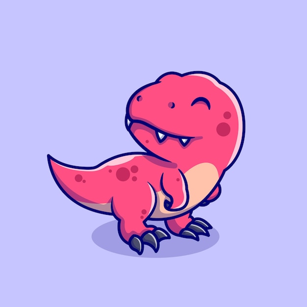 Vector gratuito personaje de dibujos animados lindo bebé tyrannosaurus. animal dino aislado.