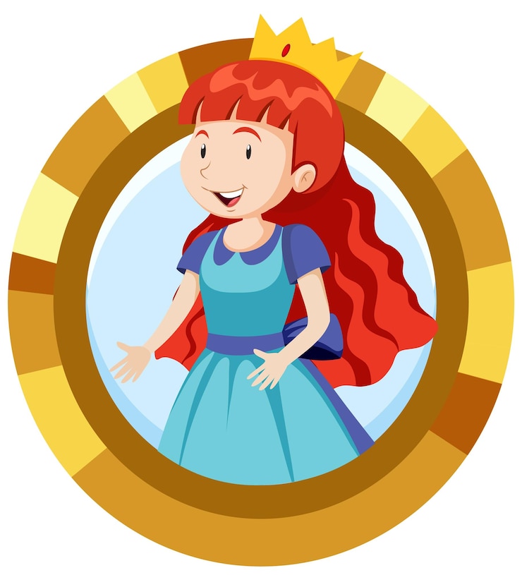 Vector gratuito personaje de dibujos animados lindo princesa