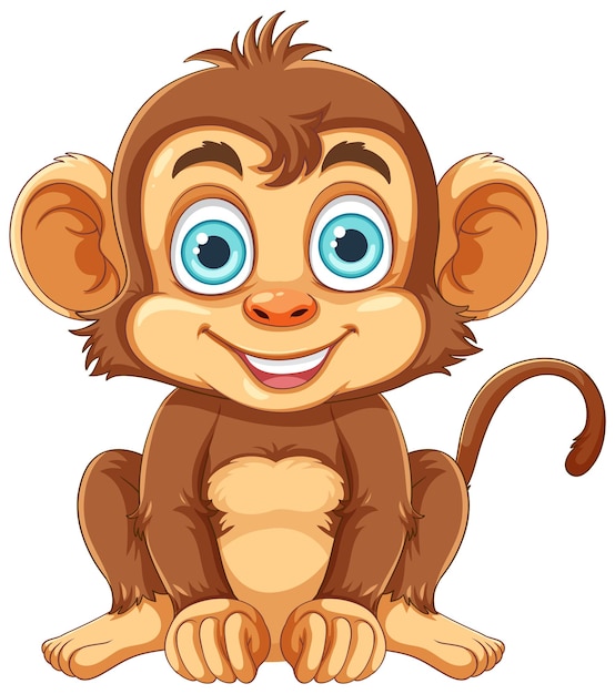 Personaje de dibujos animados mono feliz