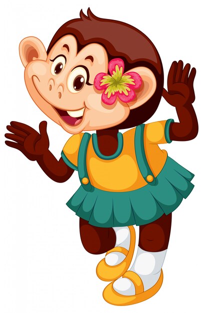 Personaje de dibujos animados mono lindo