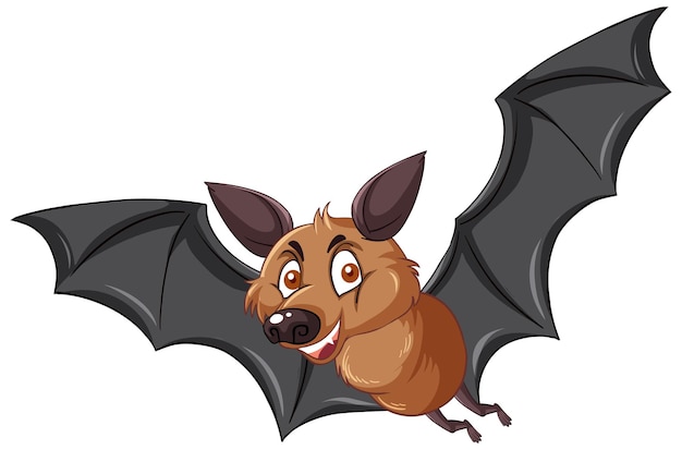 Un personaje de dibujos animados de murciélago sobre fondo blanco.
