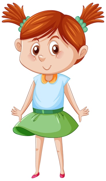 Personaje de dibujos animados de niña linda