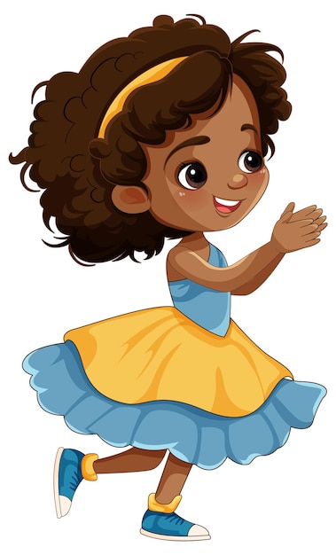 Personaje de dibujos animados de niño afroamericano