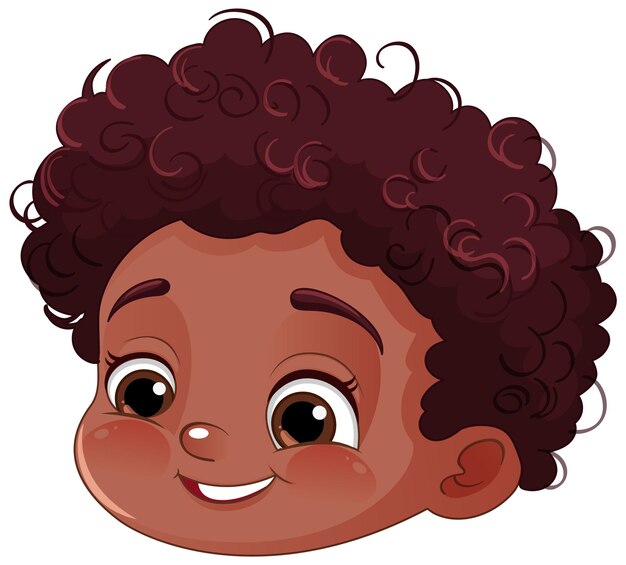 Personaje de dibujos animados de niños afroamericanos