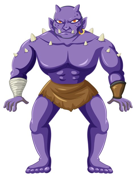 Personaje de dibujos animados orco aislado