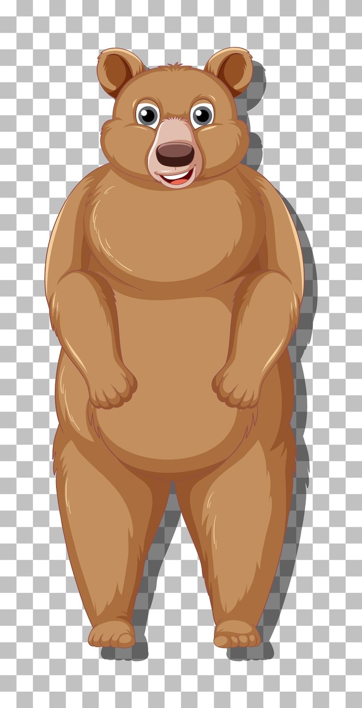 Vector gratuito personaje de dibujos animados de oso grizzly aislado