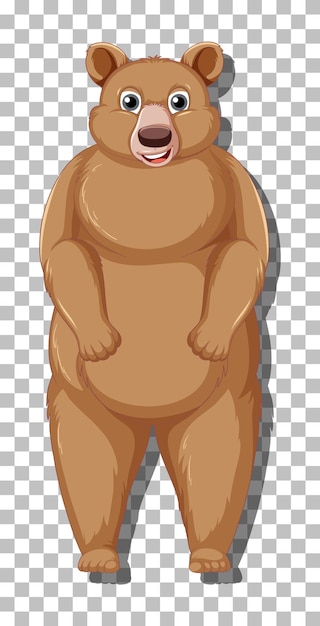 Personaje de dibujos animados de oso grizzly aislado