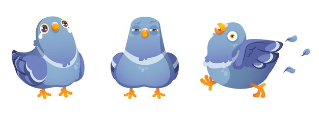 El personaje de dibujos animados de paloma linda