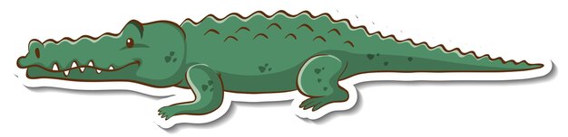 Personaje de dibujos animados de una pegatina de cocodrilo