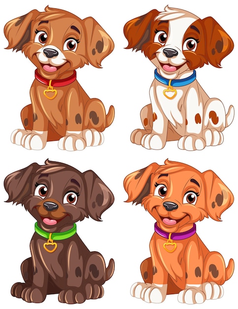 El personaje de dibujos animados del perro lindo