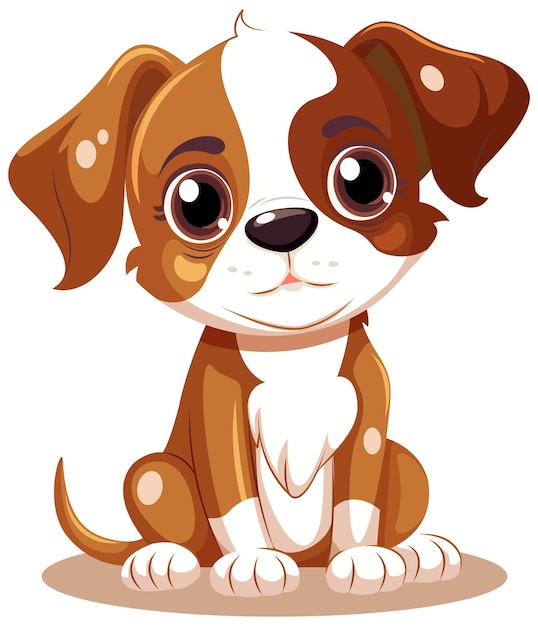 Vector gratuito el personaje de dibujos animados del perro lindo