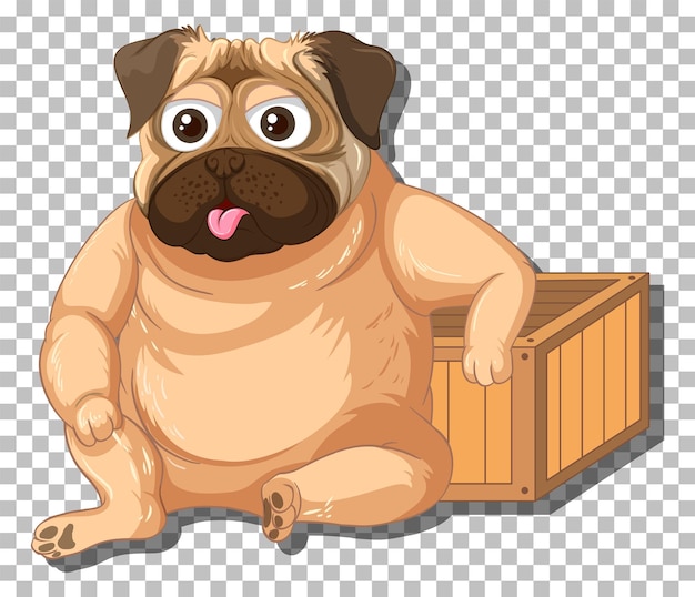 Personaje de dibujos animados de perro Pug