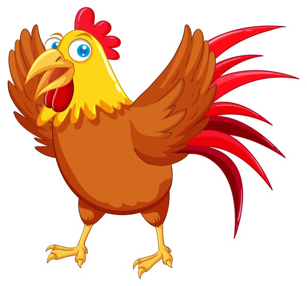 Un personaje de dibujos animados de pollo