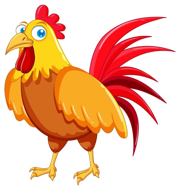 Un personaje de dibujos animados de pollo