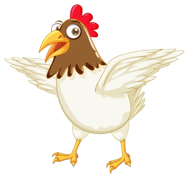 Un personaje de dibujos animados de pollo