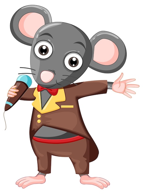 Personaje de dibujos animados de rata cantante