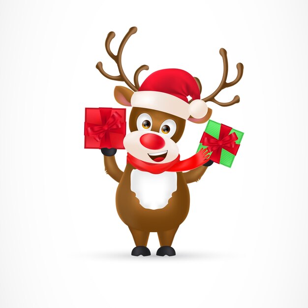 Personaje de dibujos animados de renos de Navidad