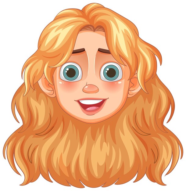 Personaje de dibujos animados rubio feliz