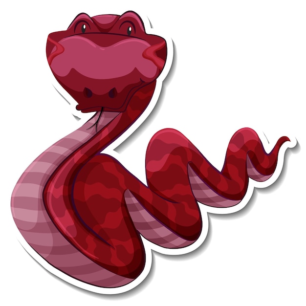 Vector gratuito personaje de dibujos animados de serpiente sobre fondo blanco