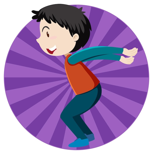 Personaje de dibujos animados simple chico activo