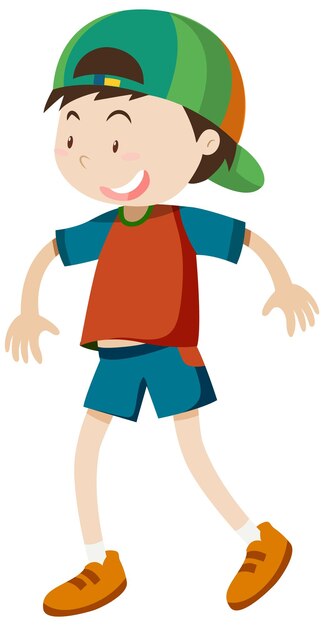Personaje de dibujos animados simple chico activo