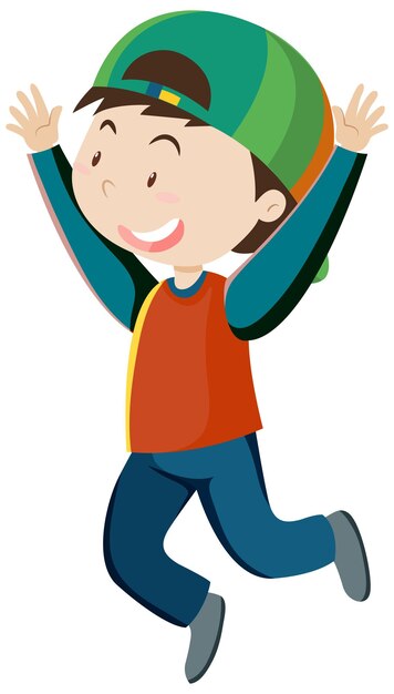Personaje de dibujos animados simple chico activo