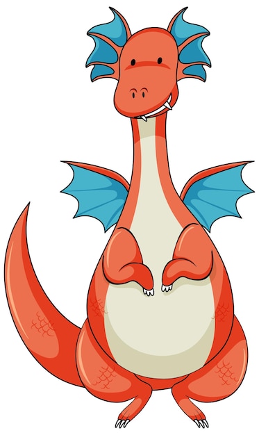 Personaje de dibujos animados simple de dragón aislado