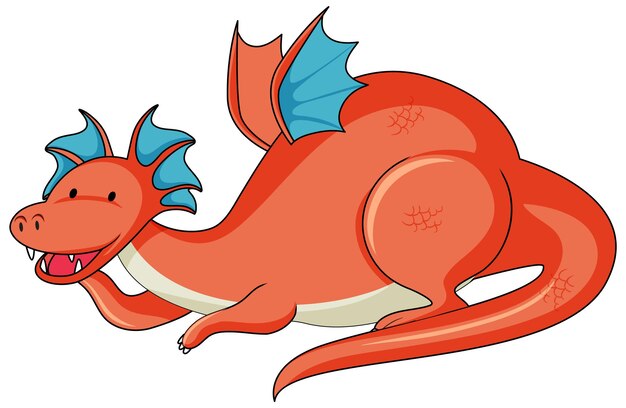 Personaje de dibujos animados simple de dragón aislado