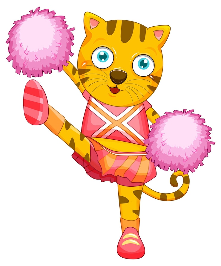 Vector gratuito personaje de dibujos animados de tigre animadora