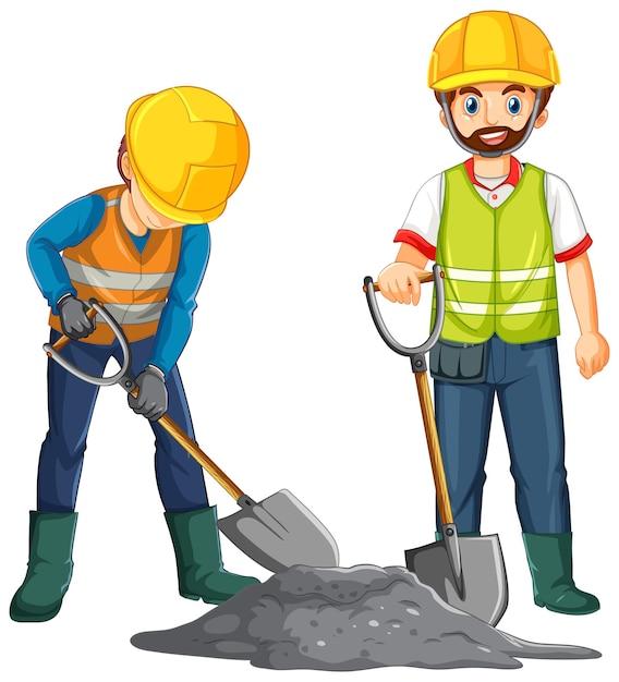 personaje de dibujos animados de trabajador de construcción