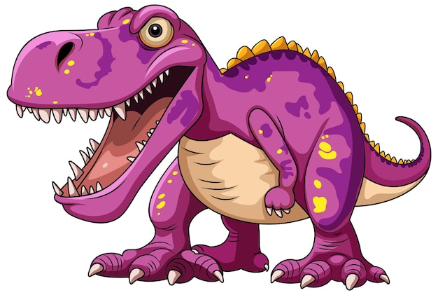 Vector gratuito un personaje de dibujos animados de tyrannosaurus aislado