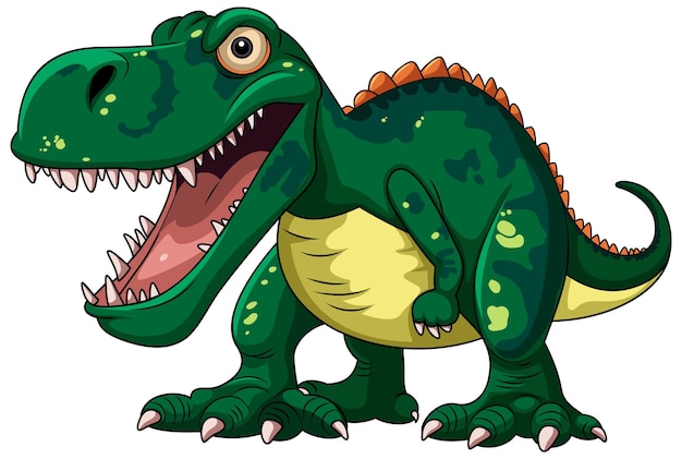 Un personaje de dibujos animados de Tyrannosaurus aislado