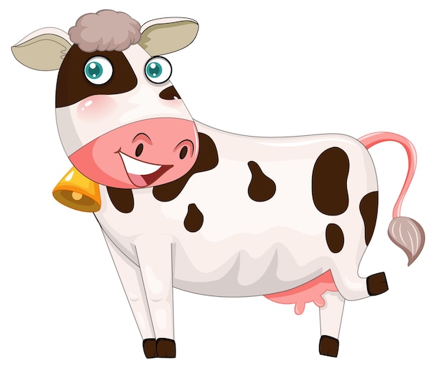 Personaje de dibujos animados de vaca feliz