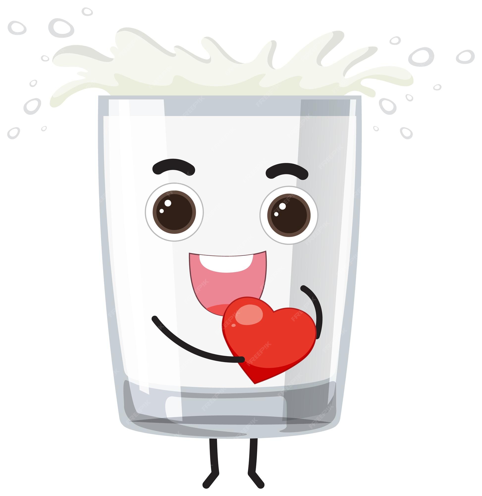 Personaje de dibujos animados de vaso de leche | Vector Gratis